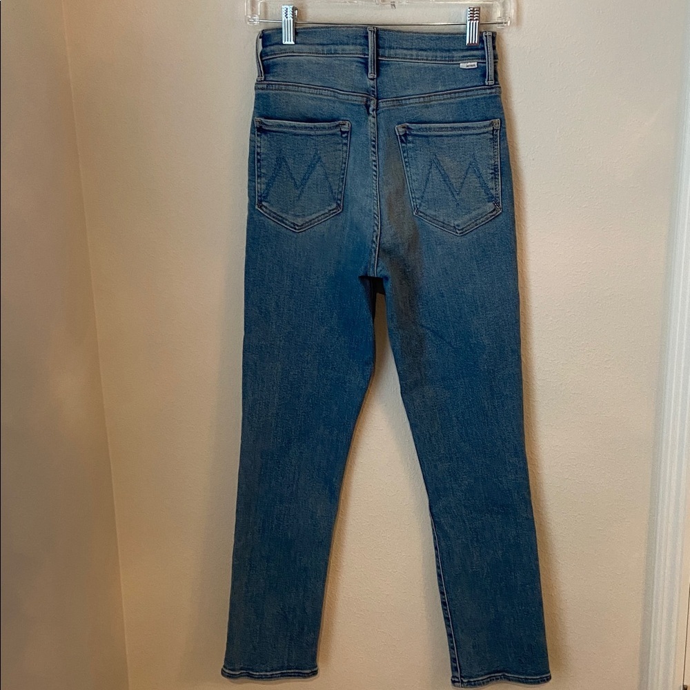 The Swooner Rascal Ankle MOTHER Jeans 26 Let’s Trip High Rise Slim Straight - Picture 2 of 7